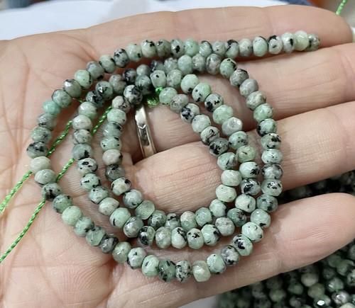2X4mm faceted jade rondelle small beads 15.5" - Picture 33 of 56