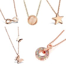 FLORAY HALSKETTE MIT ANHÄNGER IN ROSEGOLD DAMEN KETTE EDELSTAHL SCHMUCK GESCHENK