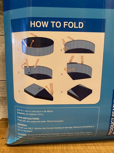 Portable Pet Swimming Pool XXL 5.25 FT. WIDE Kids  Bathtub  Bathing Foldable - Picture 5 of 6