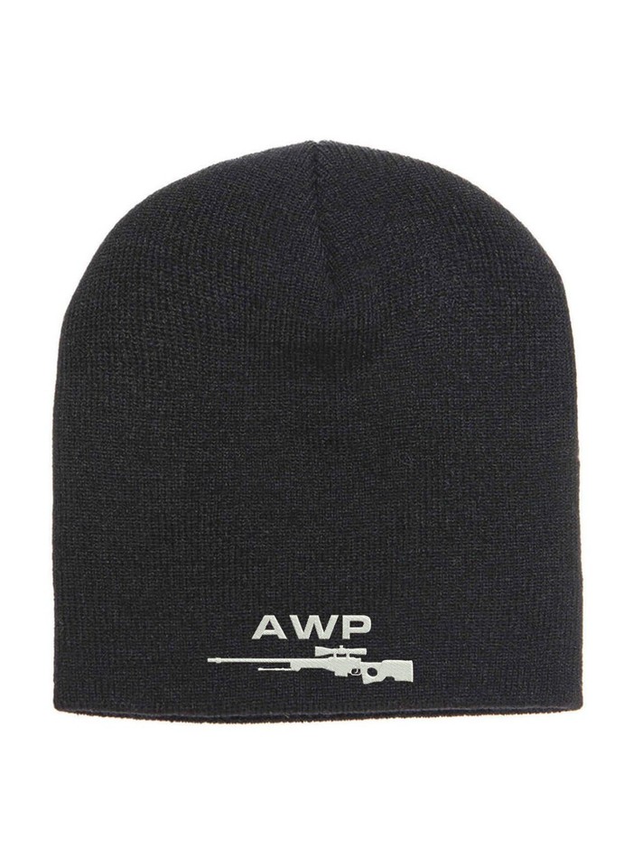 Awp Sniper Rifle Logo CS Gaming Embroidered Beanie Hat Winter Autumn ...
