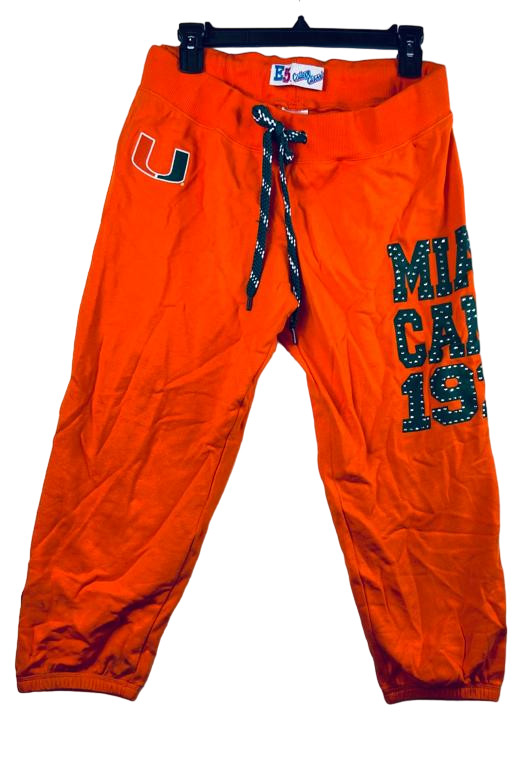 E5 College Classics Hombre Miami Hurricanes Capri Del Chándal, Naranja, Medio