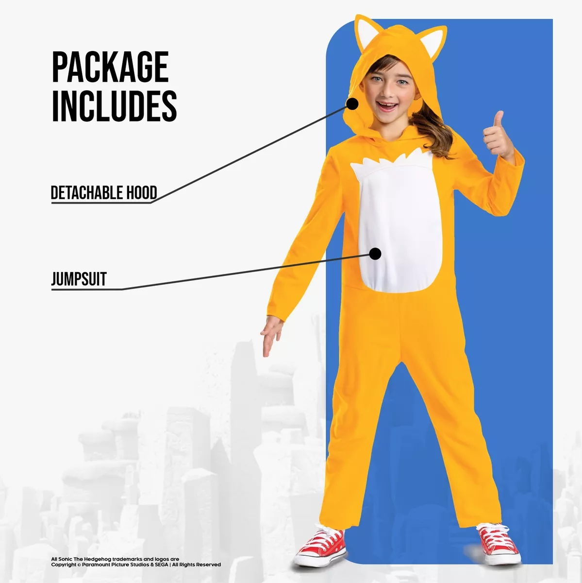 Child Sonic 2 Classic Tails Movie Costume