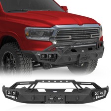 Steel Front Winch Bumper Wled Lights Bull Bar For Ram 1500 2019-2024 Truck