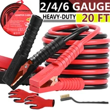 HEAVY DUTY BATTERY BOOSTER CABLE CAR EMERGENCY JUMPER 4 GAUGE 20 FT JUMP STARTER