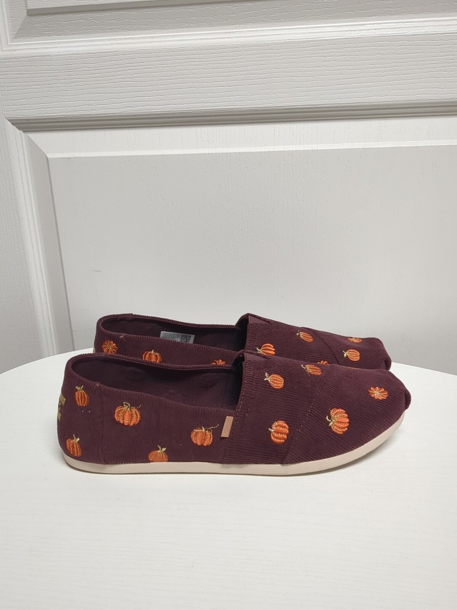 TOMS Alpargata CloudBound Burgundy Corduroy Pumpkins Women's US 12 - Main Image