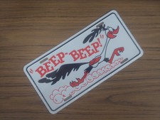 BEEP BEEP ROADRUNNER EMBOSSED METAL LICENSE PLATE AUTO TAG NEW OLD STOCK  #2700