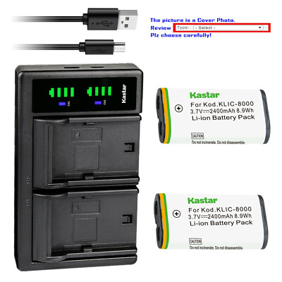 Kastar Battery LTD2 Charger for Kodak KLIC-8000 & Kodak Z1015 IS Kodak Z1085 IS