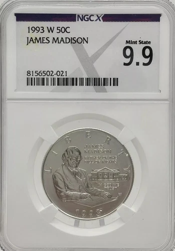 1993 W 50c James Madison Silver NGC X MS 9.9 #1057