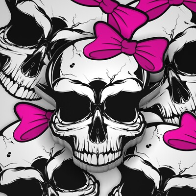 Girly Skull Stickerbogen mit 7 Sticker Monster High Style Custom Sticker Pink