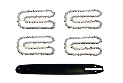 40cm 1,3mm 3/8'' 57 TG Schwert + 4X Kette für Scheppach CSP41 / CSP 41 Kette