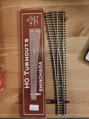 HO Scale Shinohara Code 100 #6 Turnout Left Hand Nickel Silver Track (Open Box)