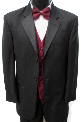 black patterned tuxedo jacket