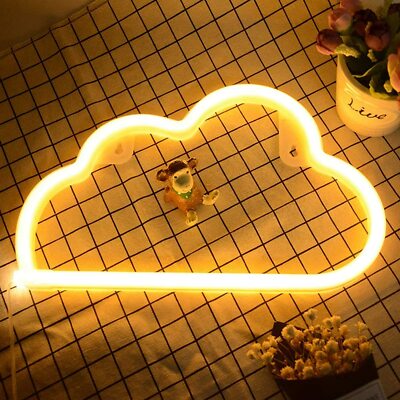 iceagle Cloud Neon Signs- Neon Lights for Wall Decor USB  Warm White