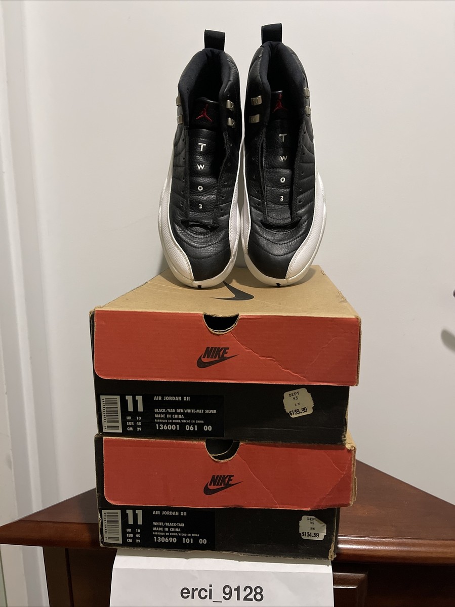 1997 1996 OG DS Nike Air Jordan 12 XII Size 11 Black White Rare