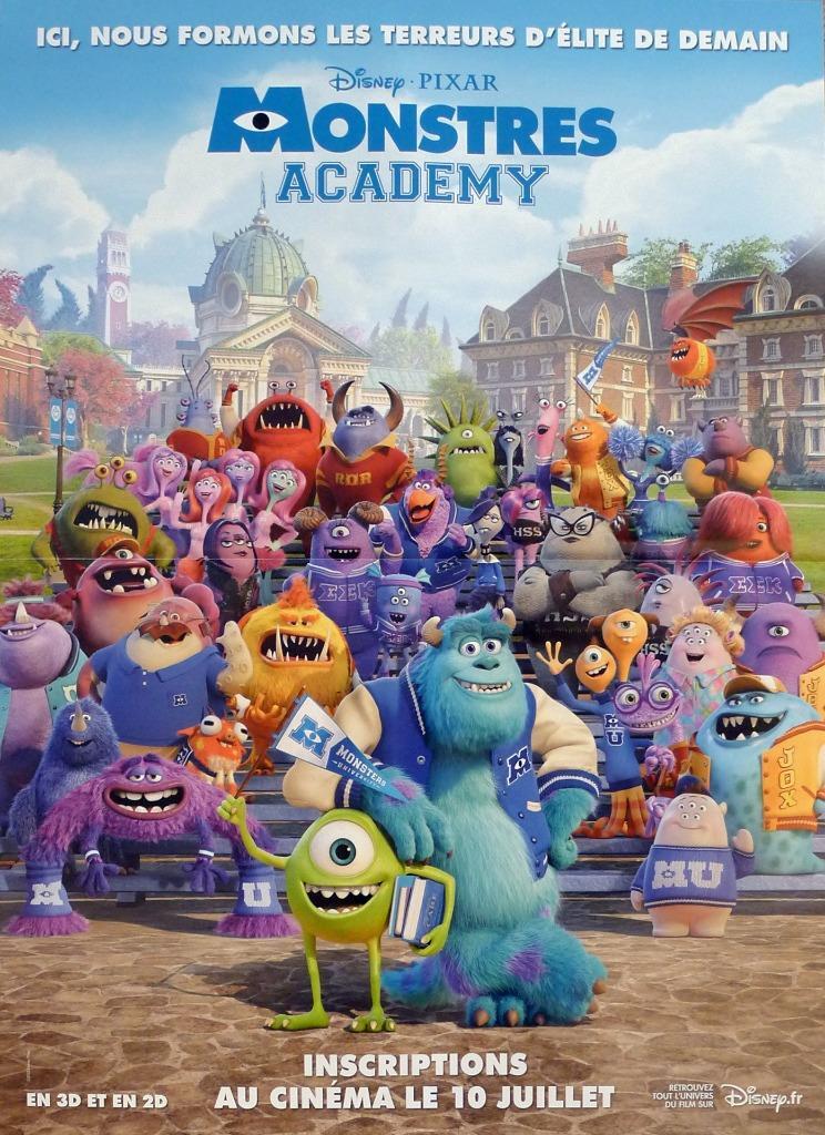 MONSTERS UNIVERSITY - DISNEY / PIXAR - ORIGINAL REGULAR FRENCH MOVIE POSTER