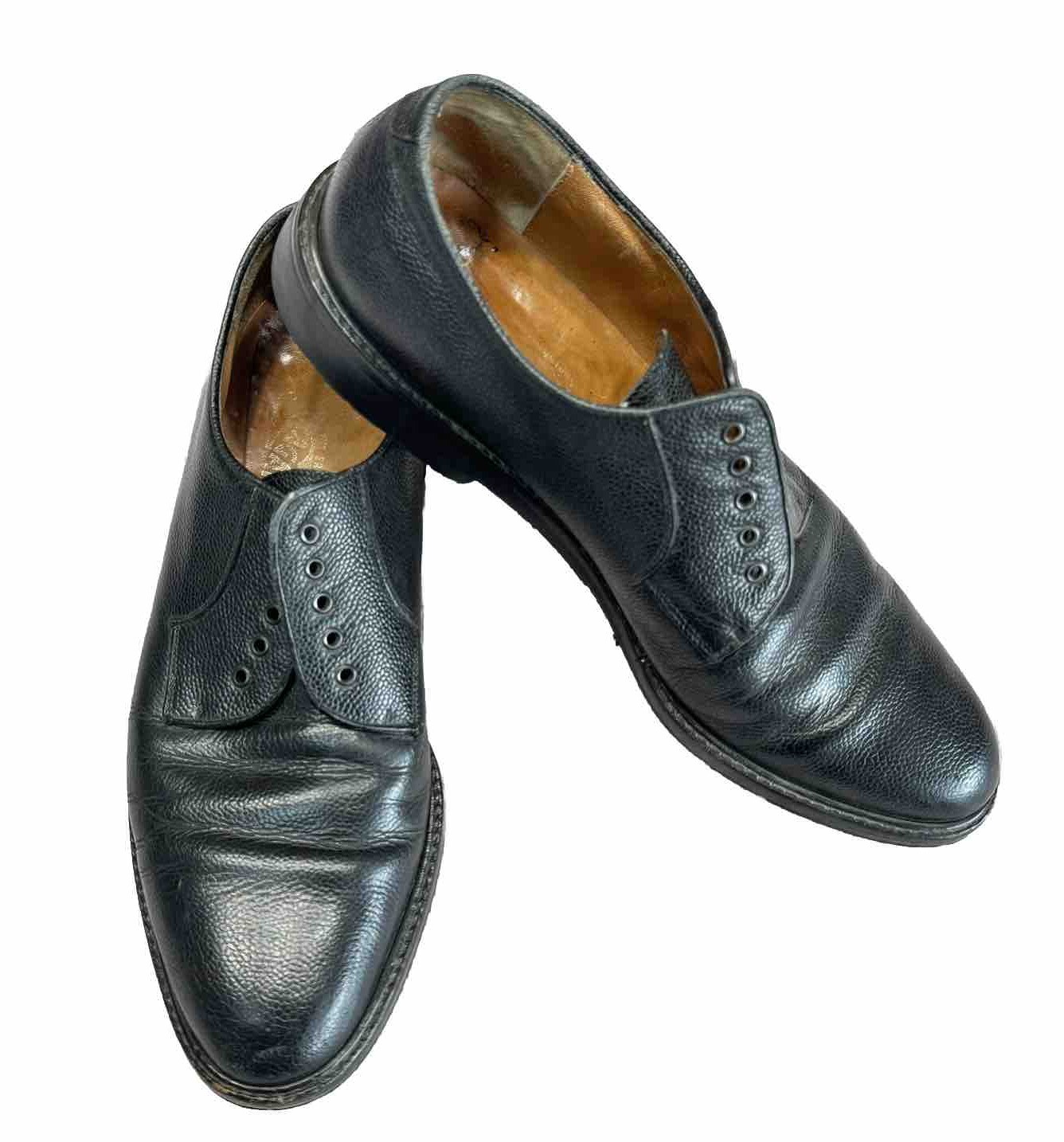 SAOLA Scarpe derby uomo Salvatore Ferragamo Italia in pelle nera e ciottoli taglia 12 D $420
