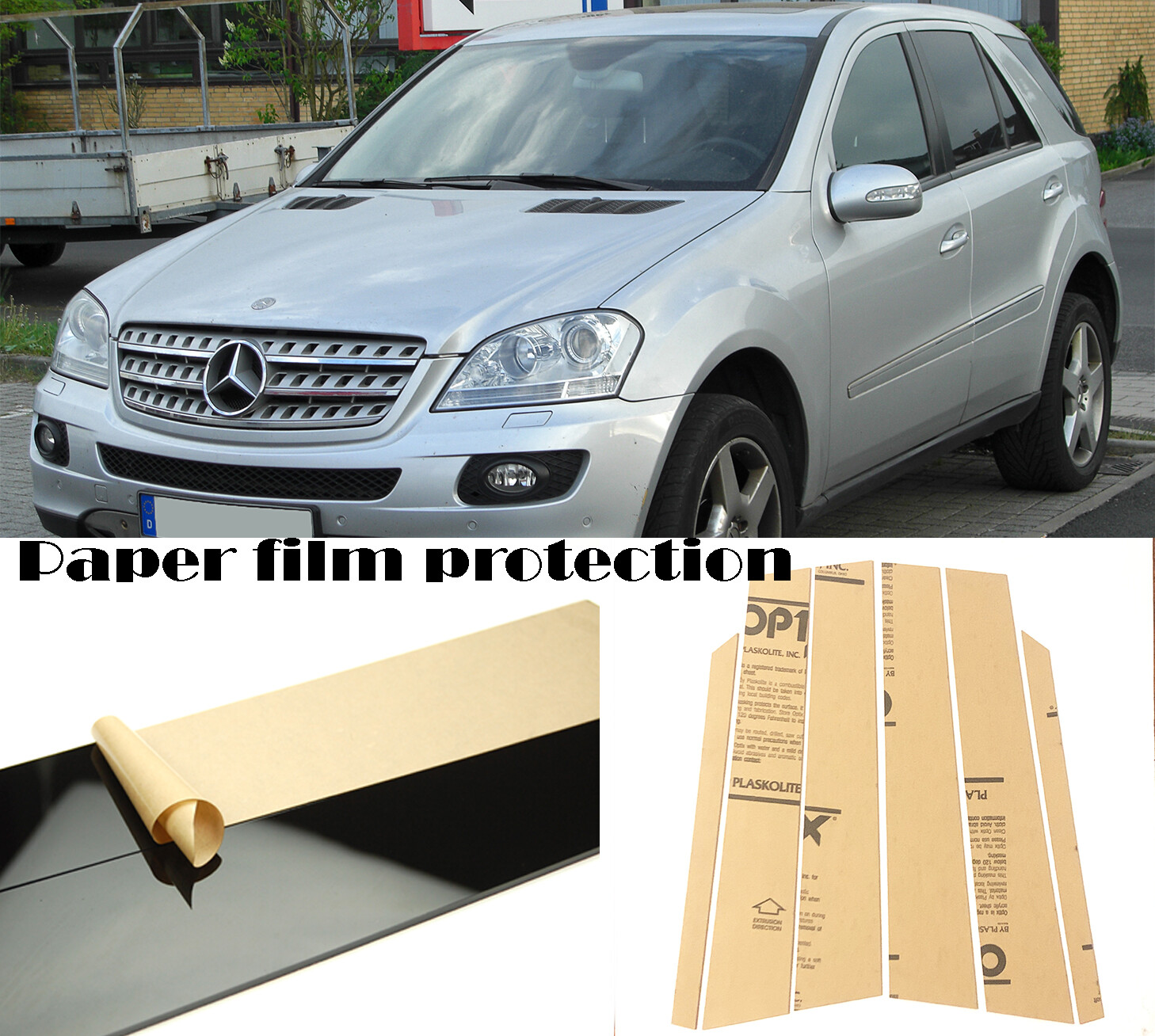 6pc Acrylic Glossy Black Door Pillar Post Cover for 0611 Mercedes W164