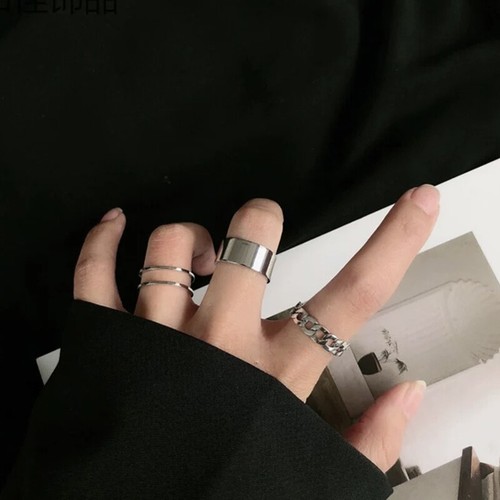 3Pcs Rings Set Stainless Steel Womens Mens Hip Hop Punk Ring Jewelry Gold/Silver - Bild 10 von 26