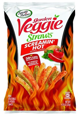 Sensible Portions Garden Veggie Straws SCREAMIN' HOT 4.25 oz (Pack of 1)