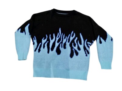 Blue Flame Pullover Sweater