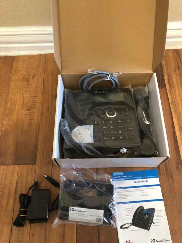 New  with accessories AudioCodes 420HD IP Phone  - GGWV00563 voIP Fast Ship - Image 4 of 4