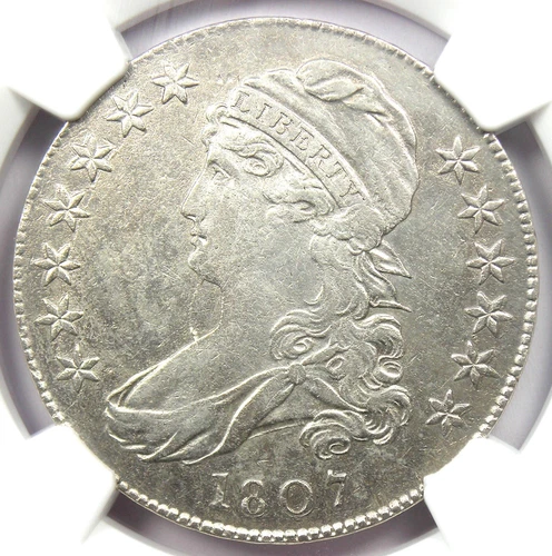 1807 Bearded Goddess Capped Bust Half Dollar 50C Coin O-111b - NGC XF Detail