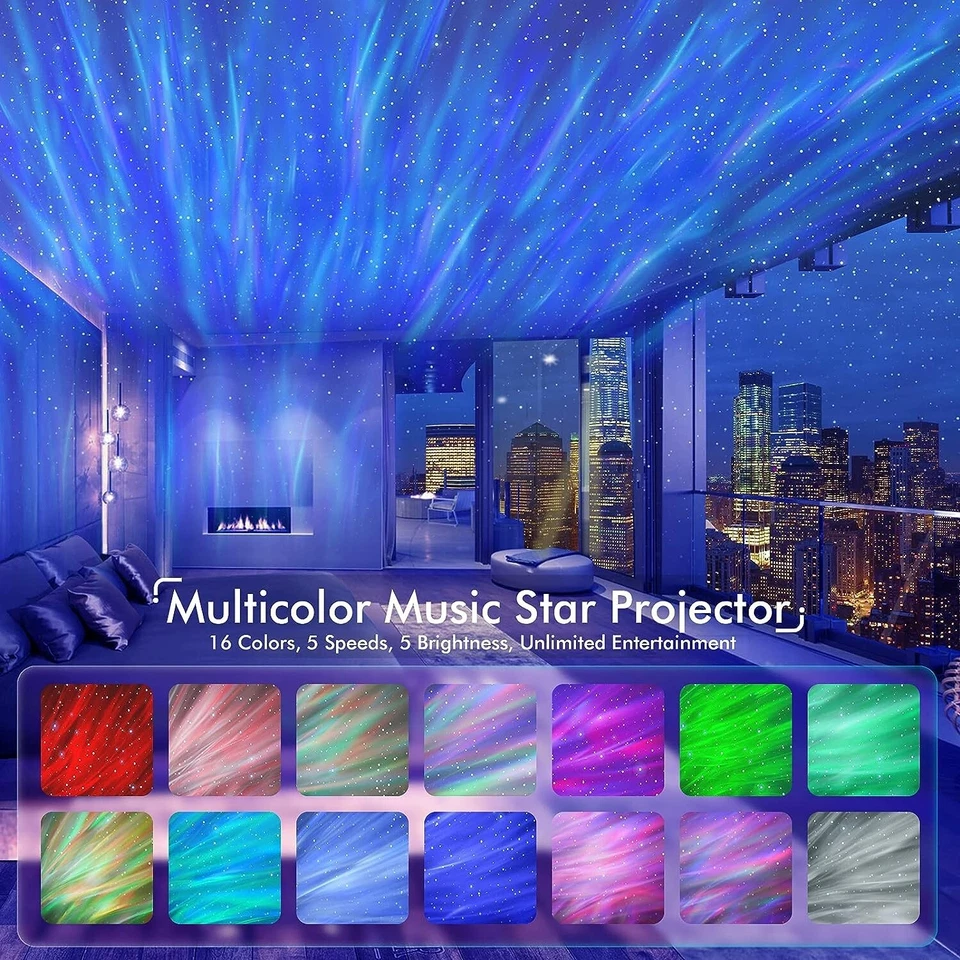 Galaxy Projector LED Night Light with Bluetooth Speaker & White Noise for Rel... - Image 4 of 4