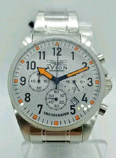OROLOGIO UOMO CRONOGRAFO AVION SPORT AVIATORE,QUADRANTE GRIGIO,ACCIAIO SATINATO