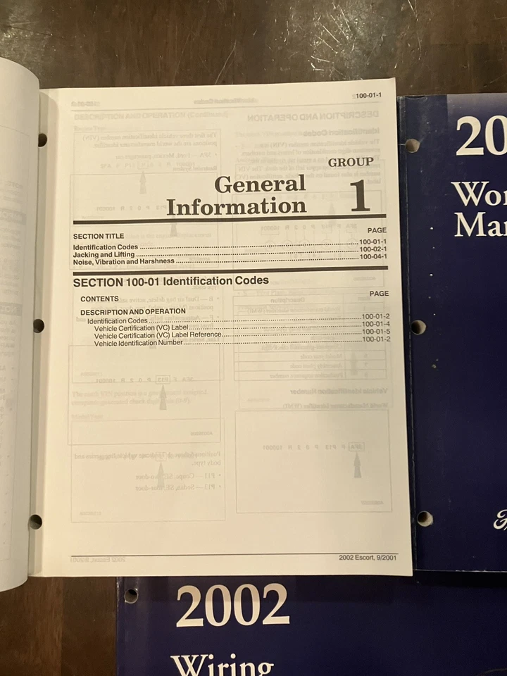 Ford Escort Vol 1&2 2002 manual de taller diagramas de cableado eléctrico Foto 4 de 4