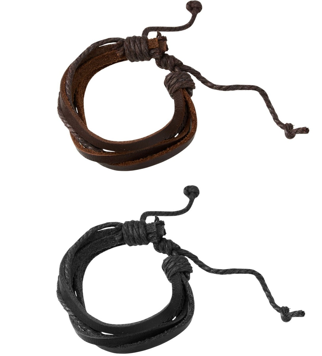 Bracelet - Wooden Clasp with Braided Leather Band and Hawaiian KOA Hawaiian KOA / Small