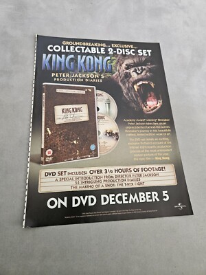 TPEEP269 MAGAZINWERBUNG 11 X 8'' KING KONG - PETER JACKSON PRODUKTIONSTAGEBÜCHER