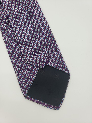 Corbata Brooks Brothers 346 Para Hombre Floral Púrpura Pura Seda Hecha en EE. UU. - Imagen 4 de 7