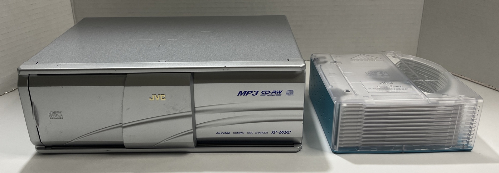JVC In Car 12 Disc CD Changer Model CHX1500 With Cartridge (Untested) eBay