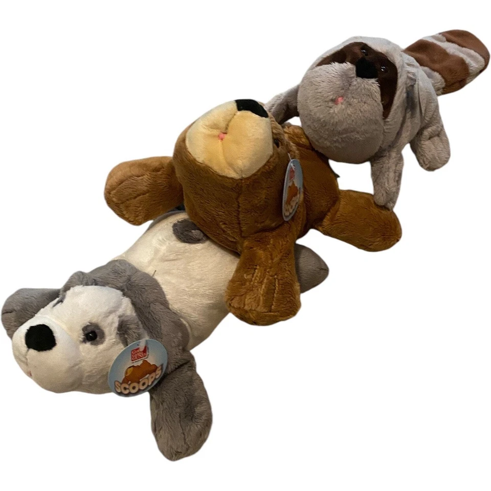 Set of 3 Gund Scoops 8" Plushie Stuffed Animals Panda Bear Raccoon Plush NWT - Image 4 of 4