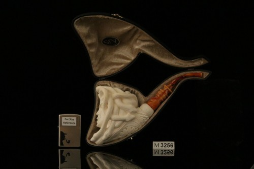srv - Medusa Block Meerschaum Pipe by I. Baglan with fitted case M3256 - Picture 5 of 12