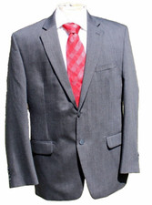 Perry Ellis Mens Blazer Sport Coat 2 Button Modern Fit Measures as 44R Dual Vent