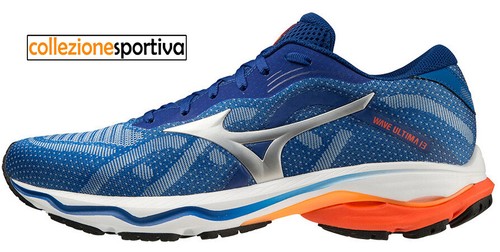 SCARPE MIZUNO WAVE ULTIMA 13 RUNNING- J1GC221853 col.blu/arancio/bian - Foto 1 di 5