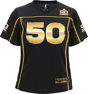 Team Apparel Mädchen Super Bowl 50 Trikot Schwarz, Groß (14) 7-16