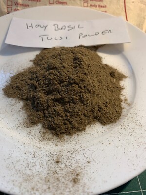 Tulsi Pulver (Heiliges Basilikum) 100% rein natürlich Premium Qualität. aus Nepal. 100G