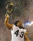 TROY POLAMALU SIGNED AUTOGRAPH 8 X 10 PHOTO STEELERS