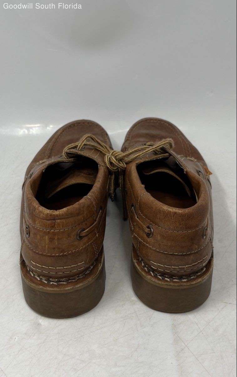 Levi's Mens Brown Leather Stitching Trim Lace-Up Moc Toe Boat Shoes Size 8.5 thumbnail 3