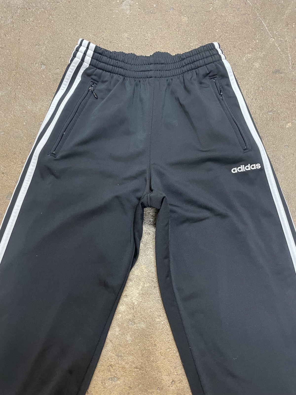 Adidas Track Pants Teens XS Black Snap Tear Away 3-Stripes Zip Pockets Athletic thumbnail 4