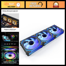 120mm RGB Case Fans with Infinity Mirror, 2000 RPM, 68.5 CFM, 3-Pack, PWM Contro