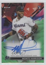 2021 Topps Finest Green Wave Refractor /99 Monte Harrison #FA-MH Auto 2f9