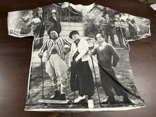 Vintage 1998 Three Stooges All Over Print T-Shirt Mens XL Hometown TV 90s Comedy