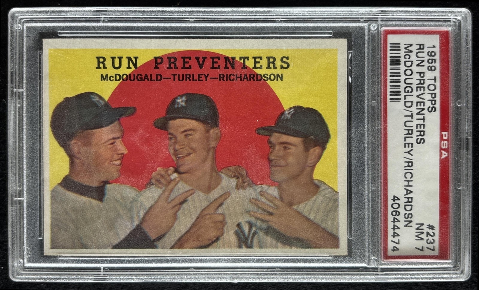 1959 Topps Run Preventers Gil McDougald Bob Turley Bobby Richardson #237 PSA 7