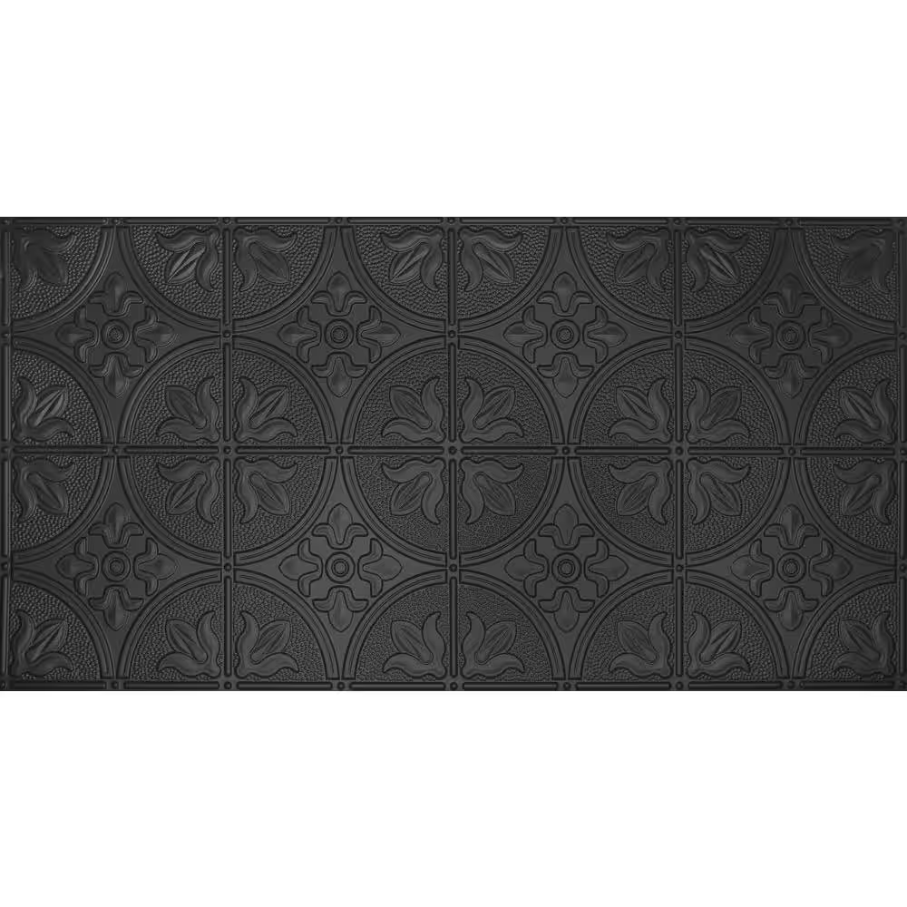 2x4 Ft Matte Black Glue-Up Tin Ceiling Tile