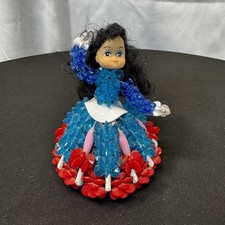 VINTAGE Beaded Safety Pin Doll Girl Hand Crafted Handmade Unique