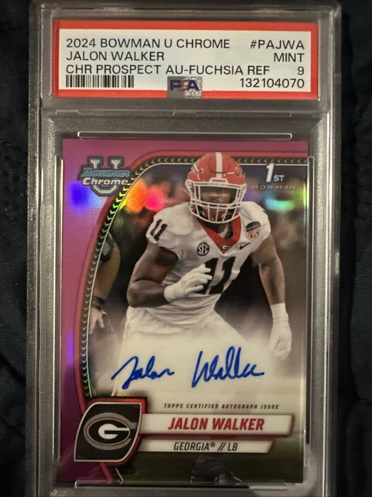 Jalon Walker #PA-JWA 1st Auto Fuschia /150 2024 Bowman University Chrome