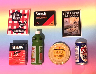 ZURU Mini Marken RETRO HAUSHALT DIY Konvolut Batterie Magazin Kodak Wachs Öl x7
